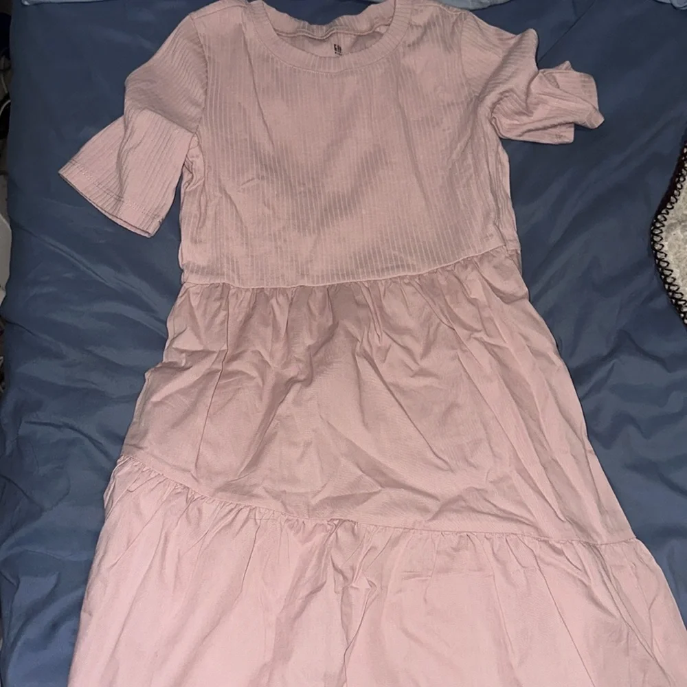 GAP Kids Ribbed Tier Pink Dress